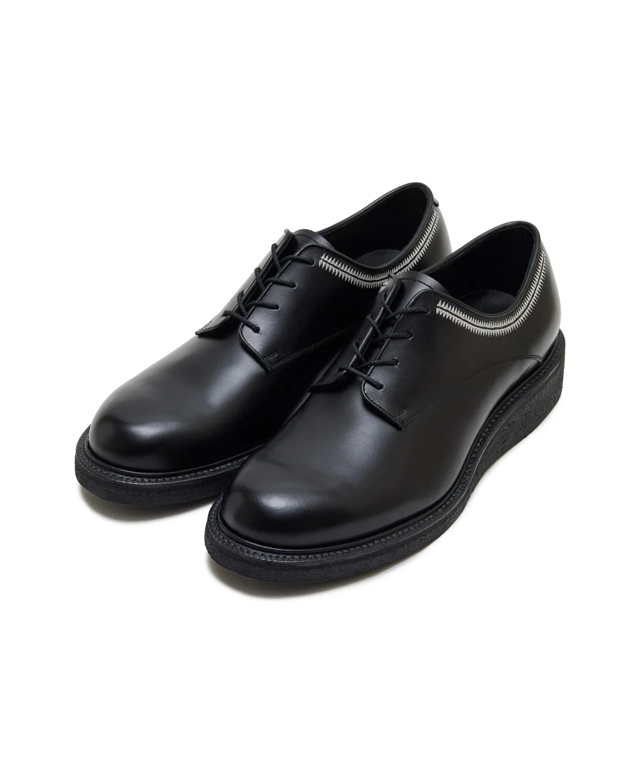 Ботинки кожаные foot the coacher × UNDERCOVER на шнуровке на натуральной резиновой подошве чёрные