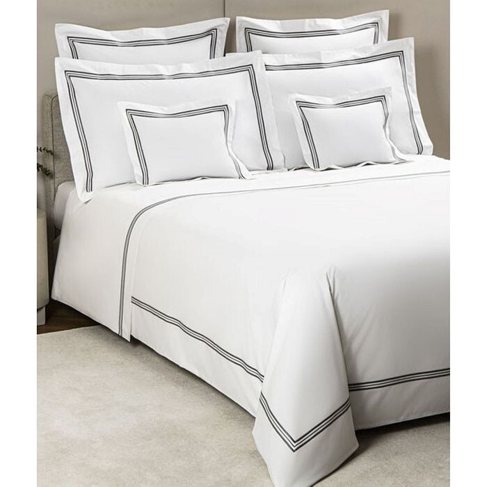 

Подушка Triplo Poplin Euro Sham Frette, серый