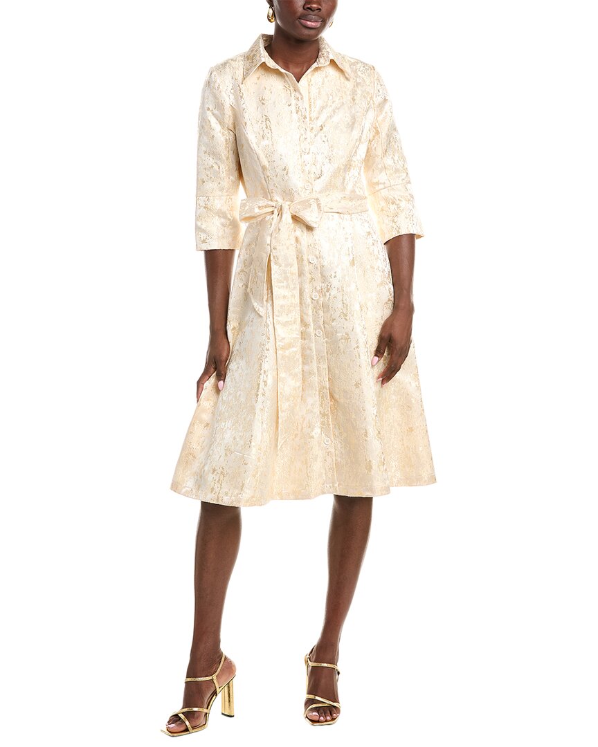 

Рене Руис Металлическое жаккардовое платье-рубашка Rene Ruiz, металлик