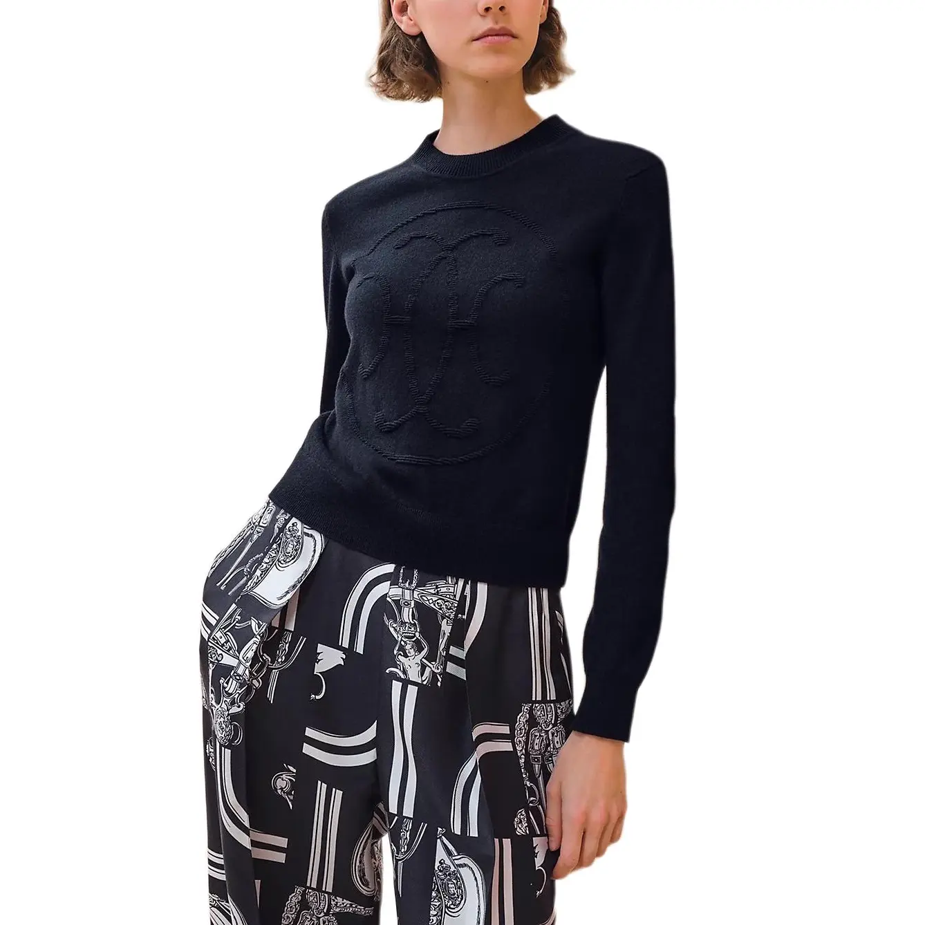 

HERMES Толстовка из кашемира FW24 для женщин Blue Black