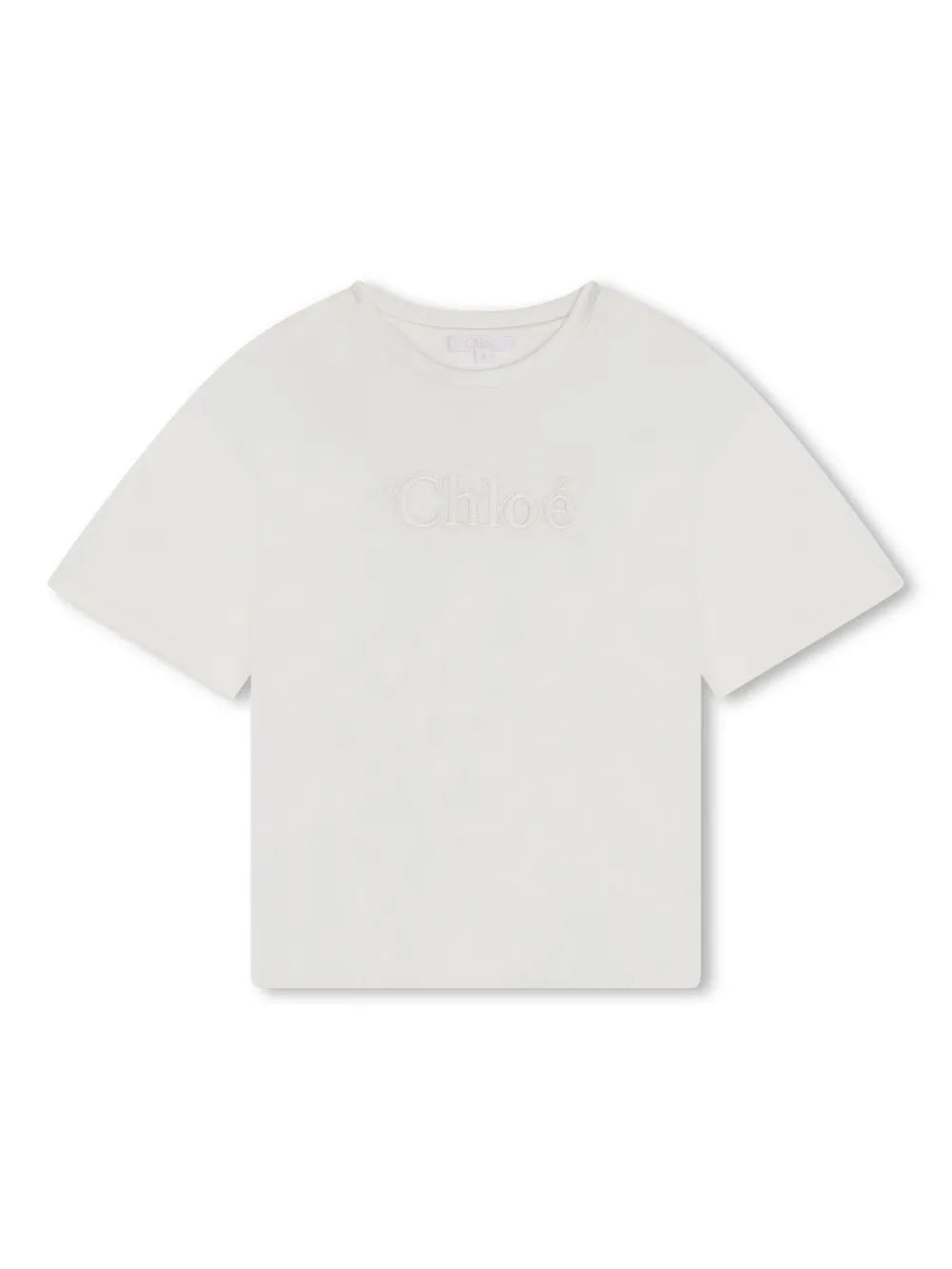

Футболка с вышитым логотипом Chloé Kids, белый