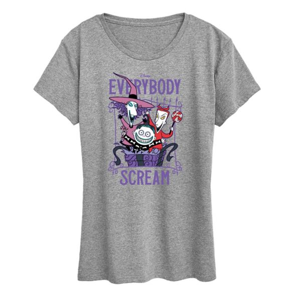 

Футболка женская "Кошмар перед Рождеством" с принтом "Everybody Scream" Disney, цвет light gray