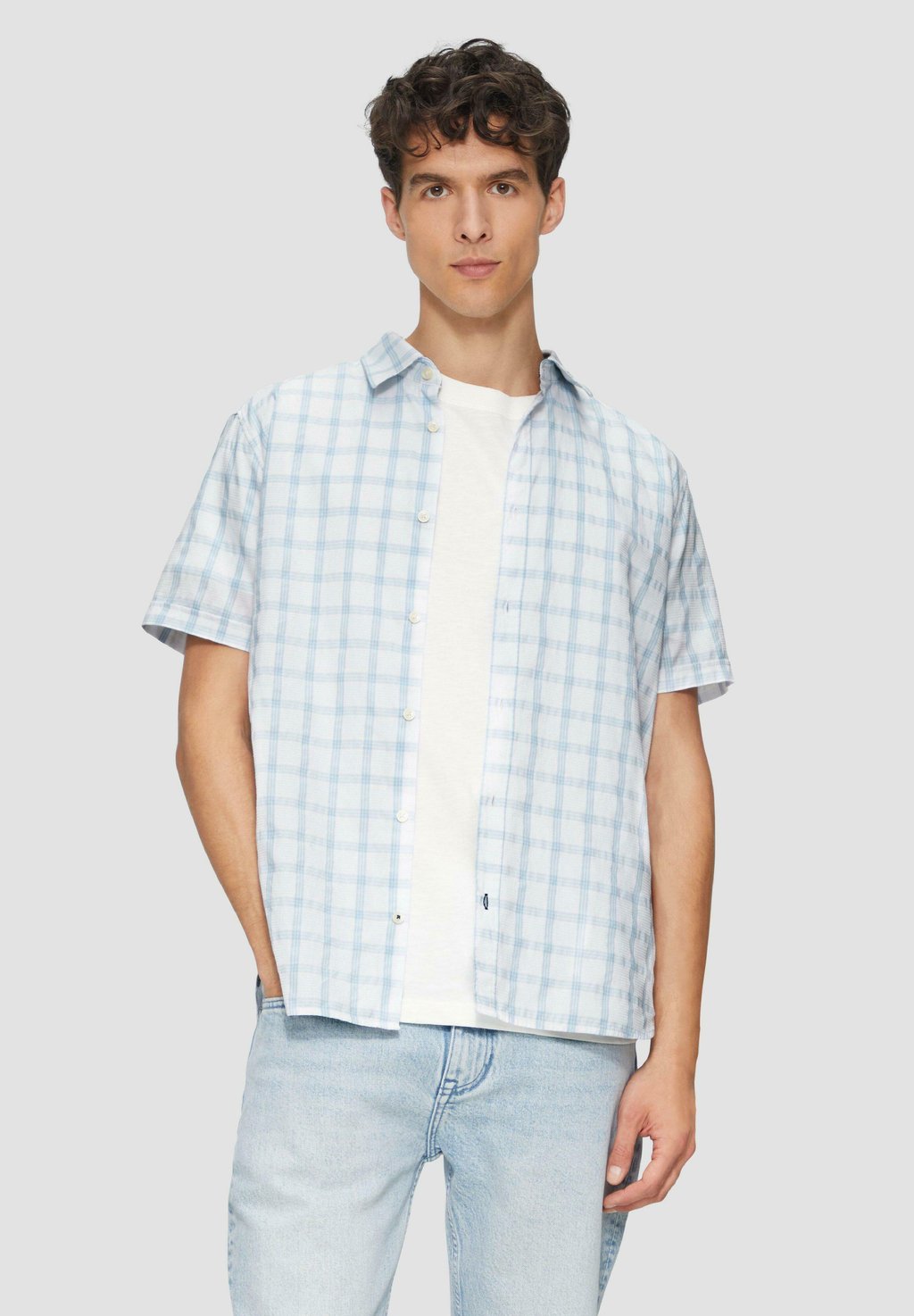 

Рубашка CHECKERED SHORT-SLEEVED s.Oliver, белый