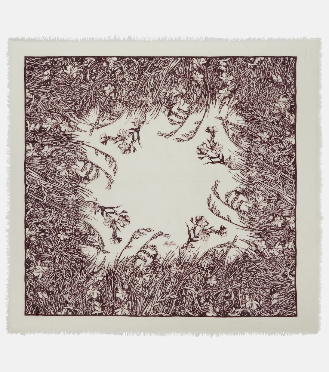 

Шарф из кашемира и шёлка Campo Di Lino Fiorito Loro Piana, Papyrus/ Bordeaux