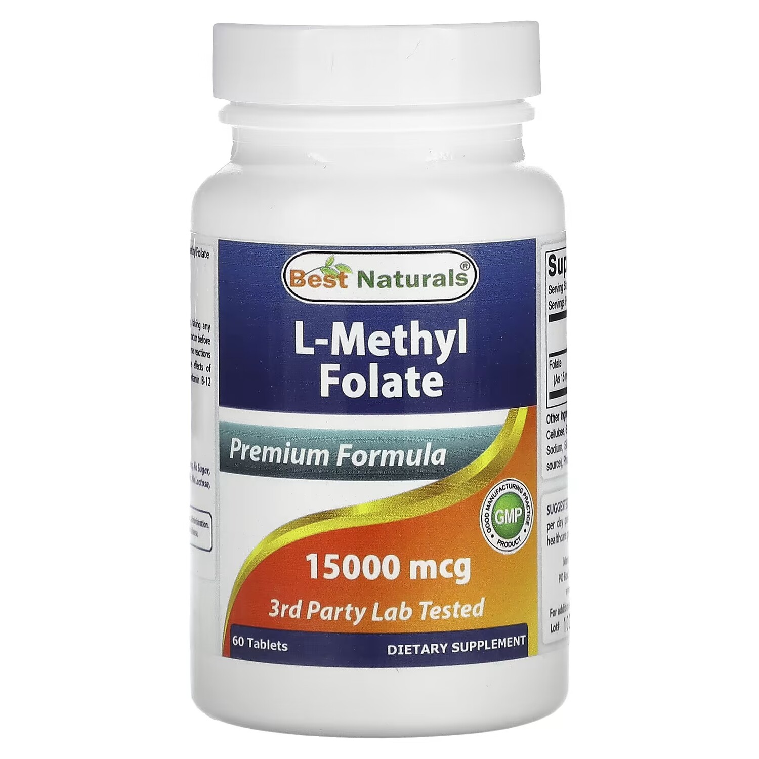 

L-метилфолат 15 000 мкг Best Naturals, 60 таблеток