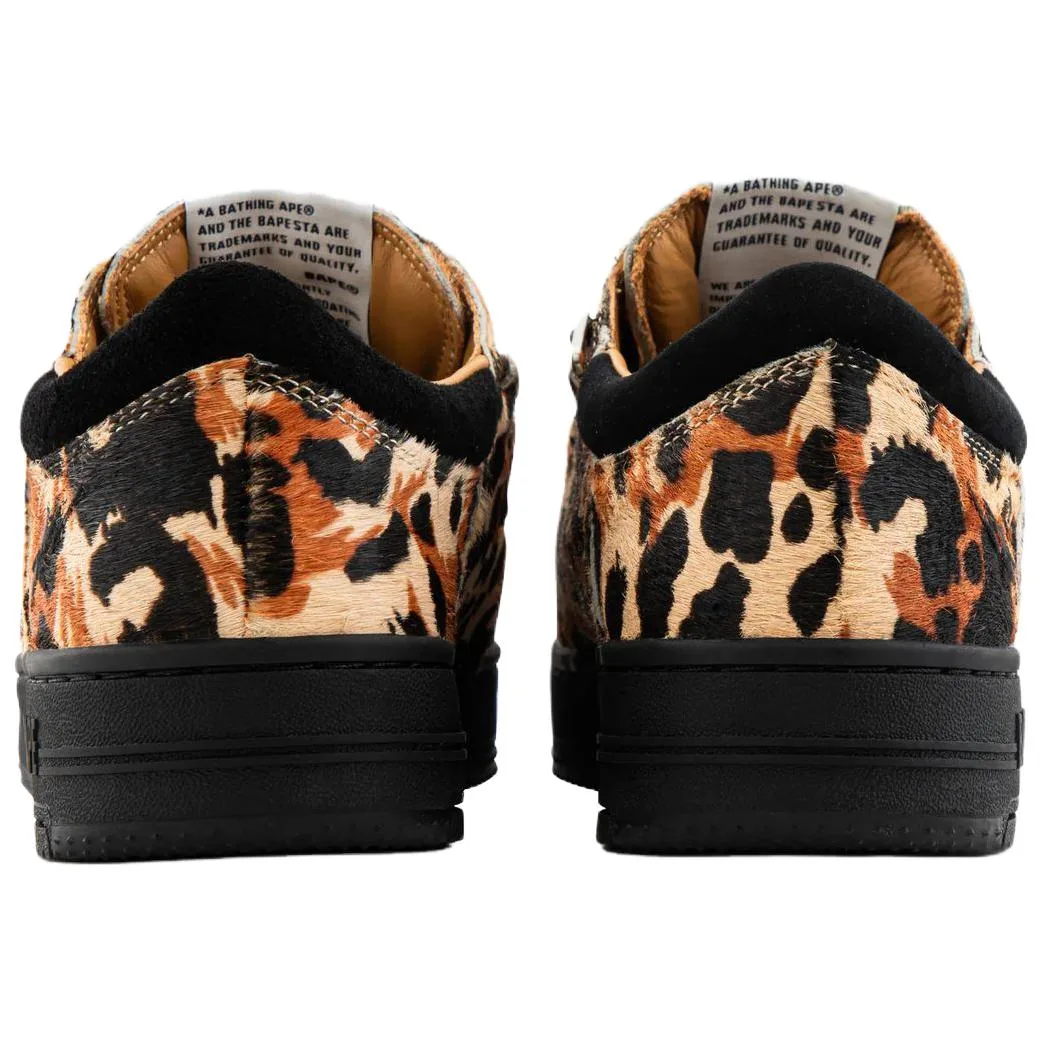A BATHING APE Кроссовки для скейтбординга CREEP STA 1 из коровьей кожи с принтом леопарда — фото 4