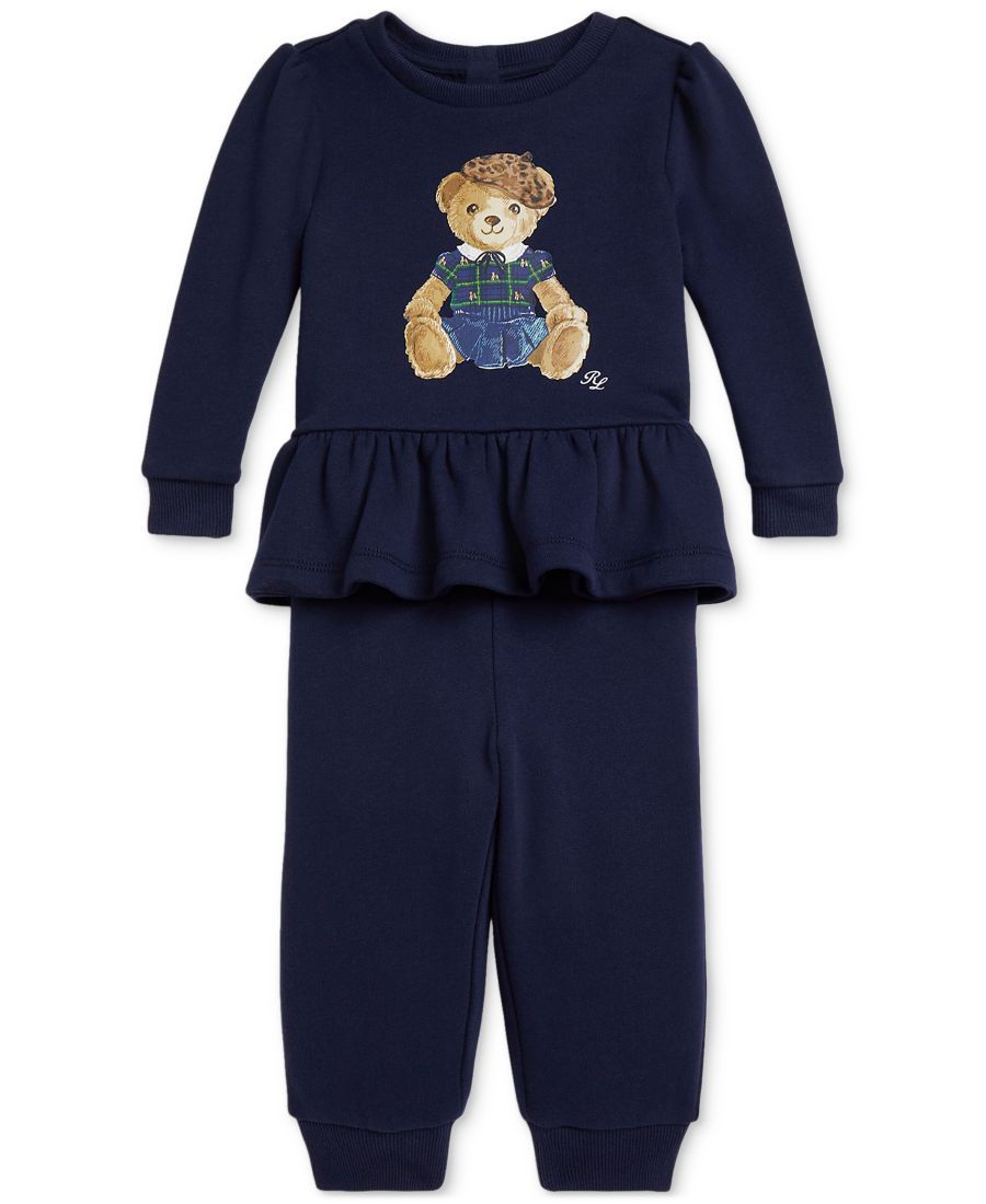

Комплект из флисовой толстовки и штанов для девочек Polo Ralph Lauren, Blue