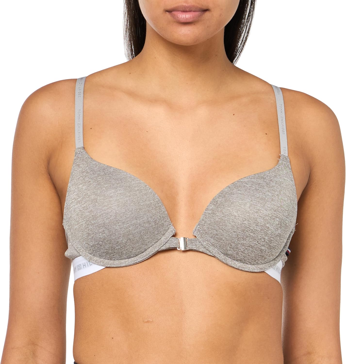 Женский бюстгальтер-борцовка с микро-костюмом Tommy Hilfiger Push-up, комплект из 2 шт., Heather Grey/Xenon Blue — фото 2