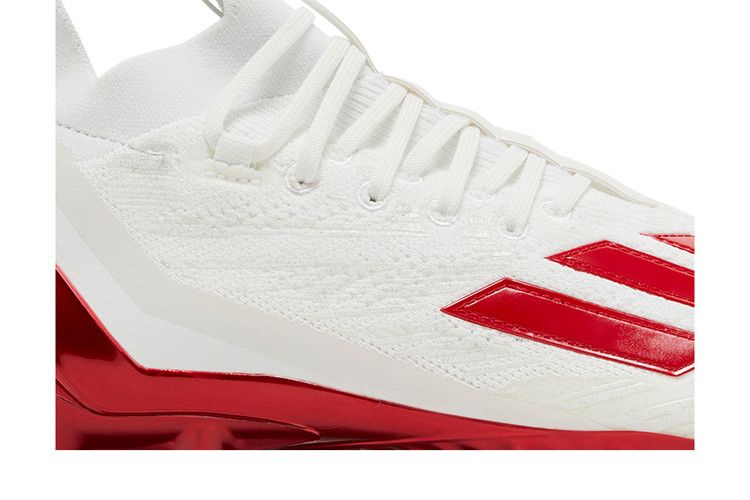 Бутсы adidas Adizero Primeknit Cleats 'White Team Power Red', белый — фото 3