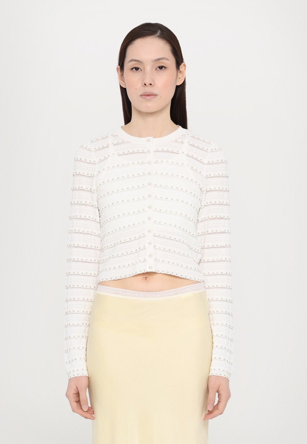 

Кардиган CARDIGAN COURT ROMANTIQUE sandro, бежевый