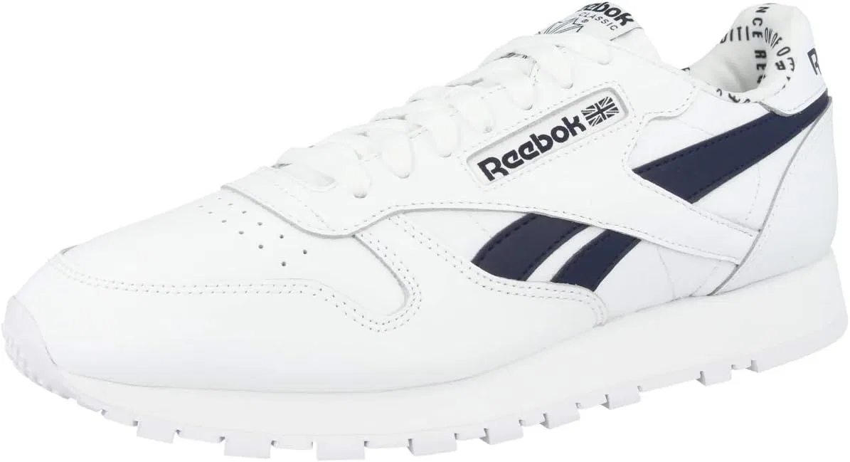 Reebok Мужские кожаные кроссовки, White Vector Navy — фото 4