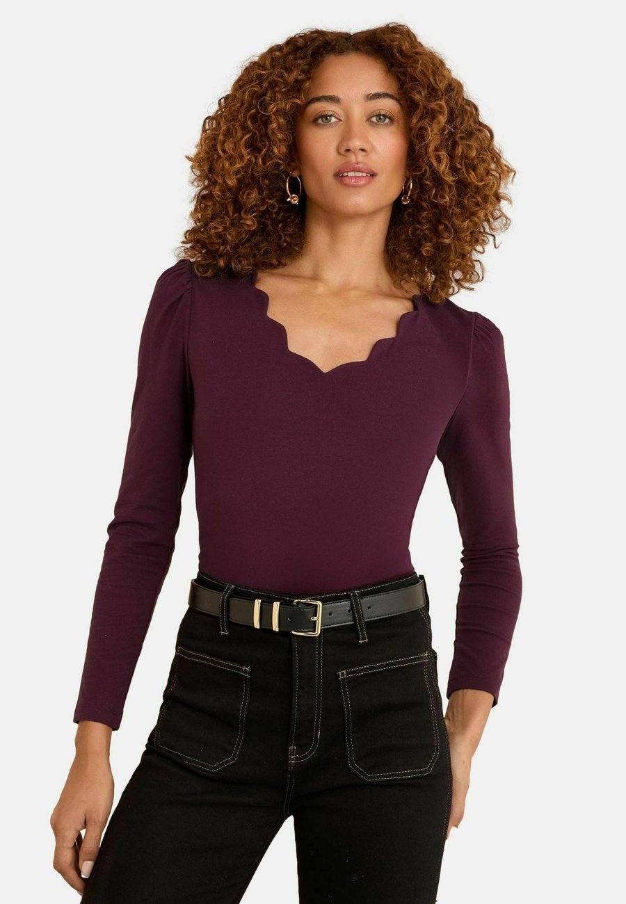 

Топ Love & Roses REGULAR FIT SCALLOP V-NECK , Burgundy Red/Red