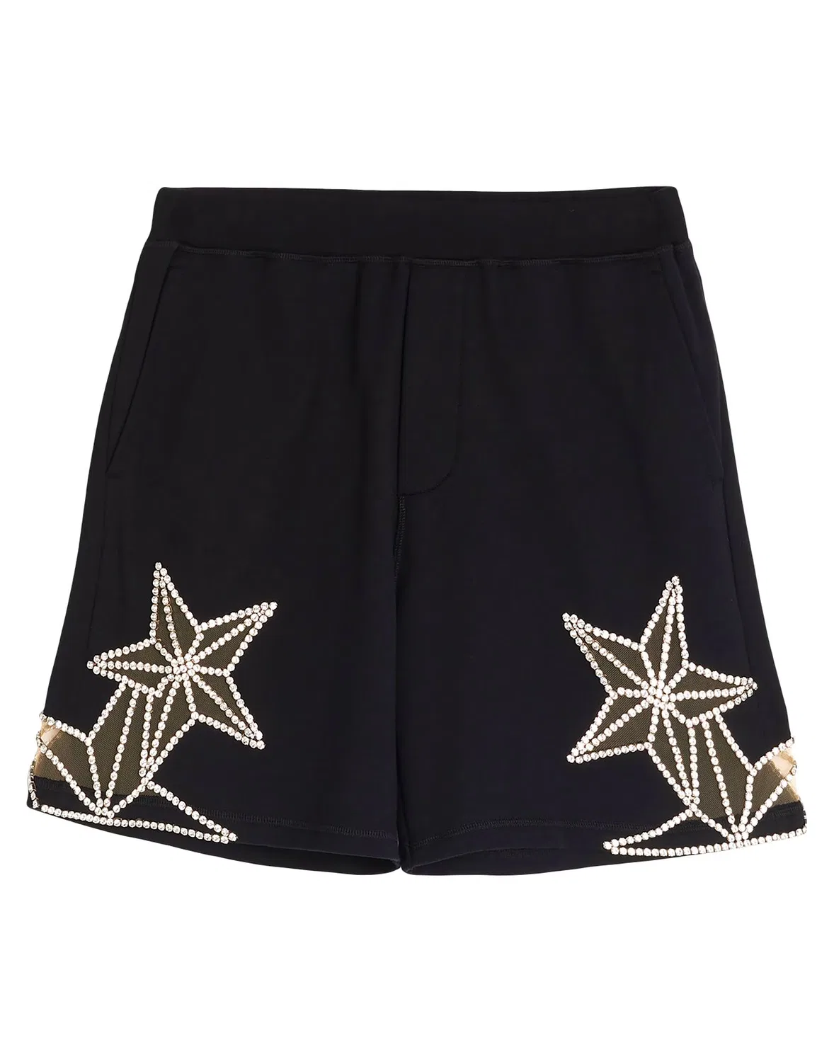 Шорты спортивные с кристаллами DSQUARED2 черные