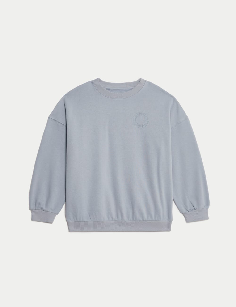 

Толстовка с надписью из хлопка Marks & Spencer, цвет Light slate