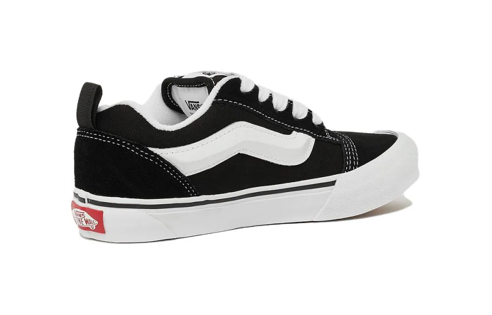 Vans Knu Skool Abrasion Resistant Low top детские скейтборд-кроссовки Black White для детей 3-7 лет — фото 4
