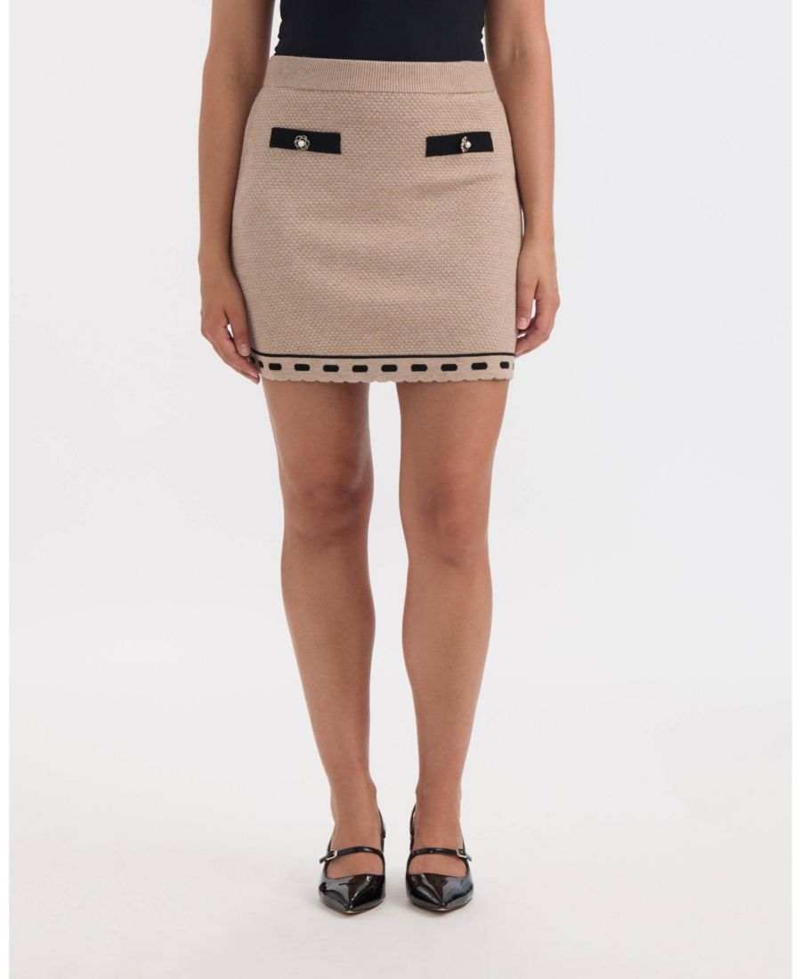 

Женская юбка с контрастной отделкой Ellen Tracy, Cream