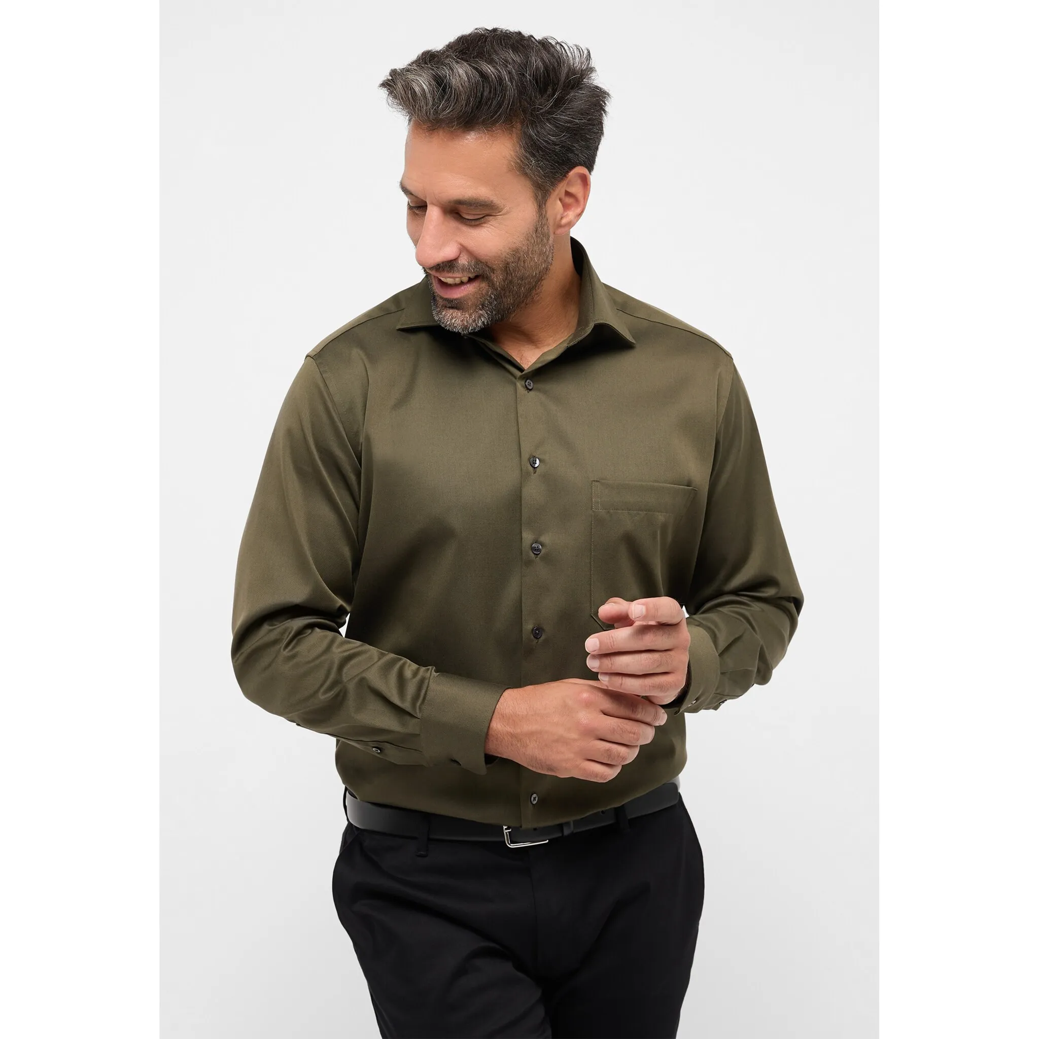 

Рубашка Eterna с длинными рукавами "COMFORT FIT", цвет Jade