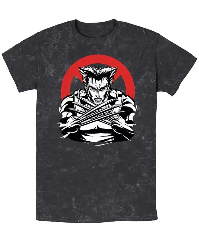 

Футболка мужская Marvel X-Men Wolverine Anime с коротким рукавом из минеральной ткани Fifth Sun, черный