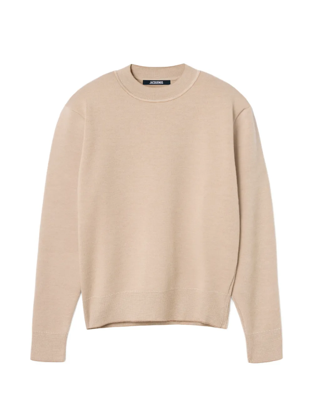 

Свитер из пике с вышитым логотипом Jacquemus, бежевый