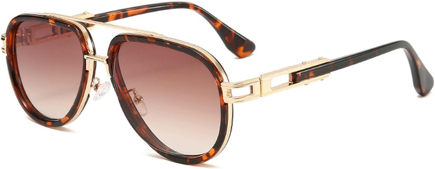 

Ретро золотые солнцезащитные очки-пилот для женщин и мужчин, модель 2025, металлические, увеличенного размера, в стиле 70-х, модные винтажные солнцезащитные очки mincl, C1