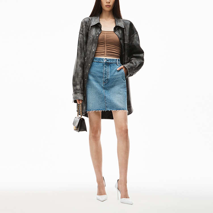Повседневная короткая юбка женская Alexander Wang, синий — фото 4