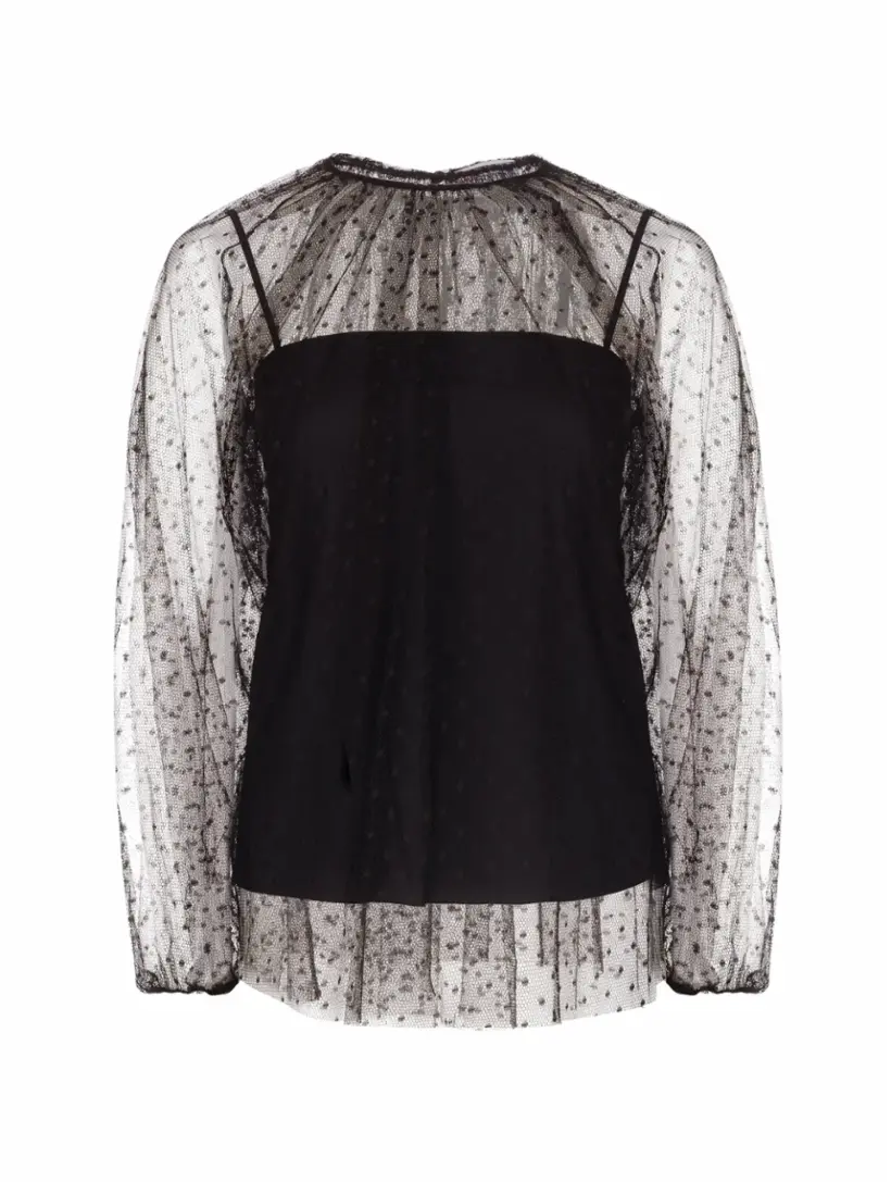 

Блузка из тюля RED Valentino, черный
