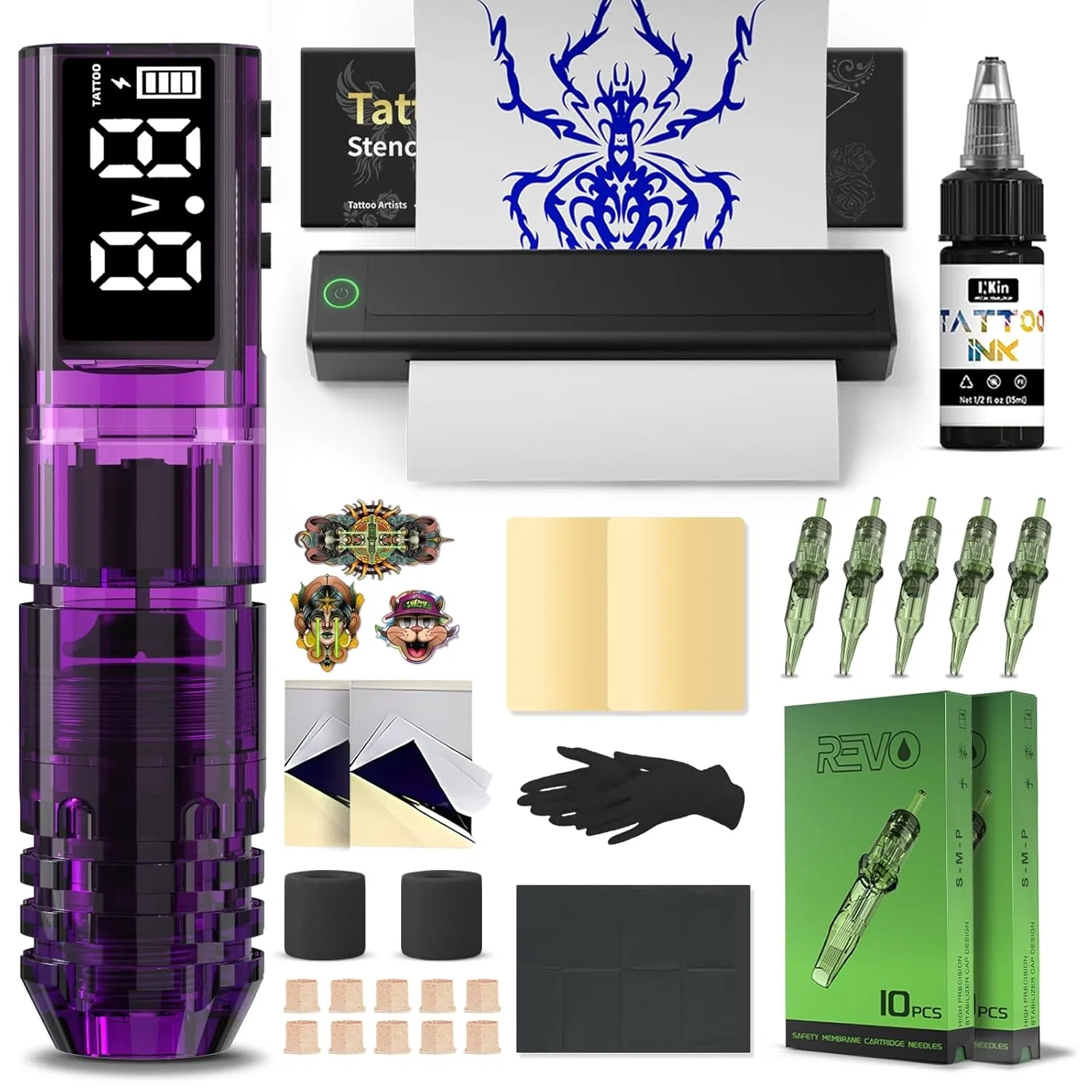 Набор для татуировок INKin Tattoo Machine Set Beginners Inkin, Purple H1 Kit