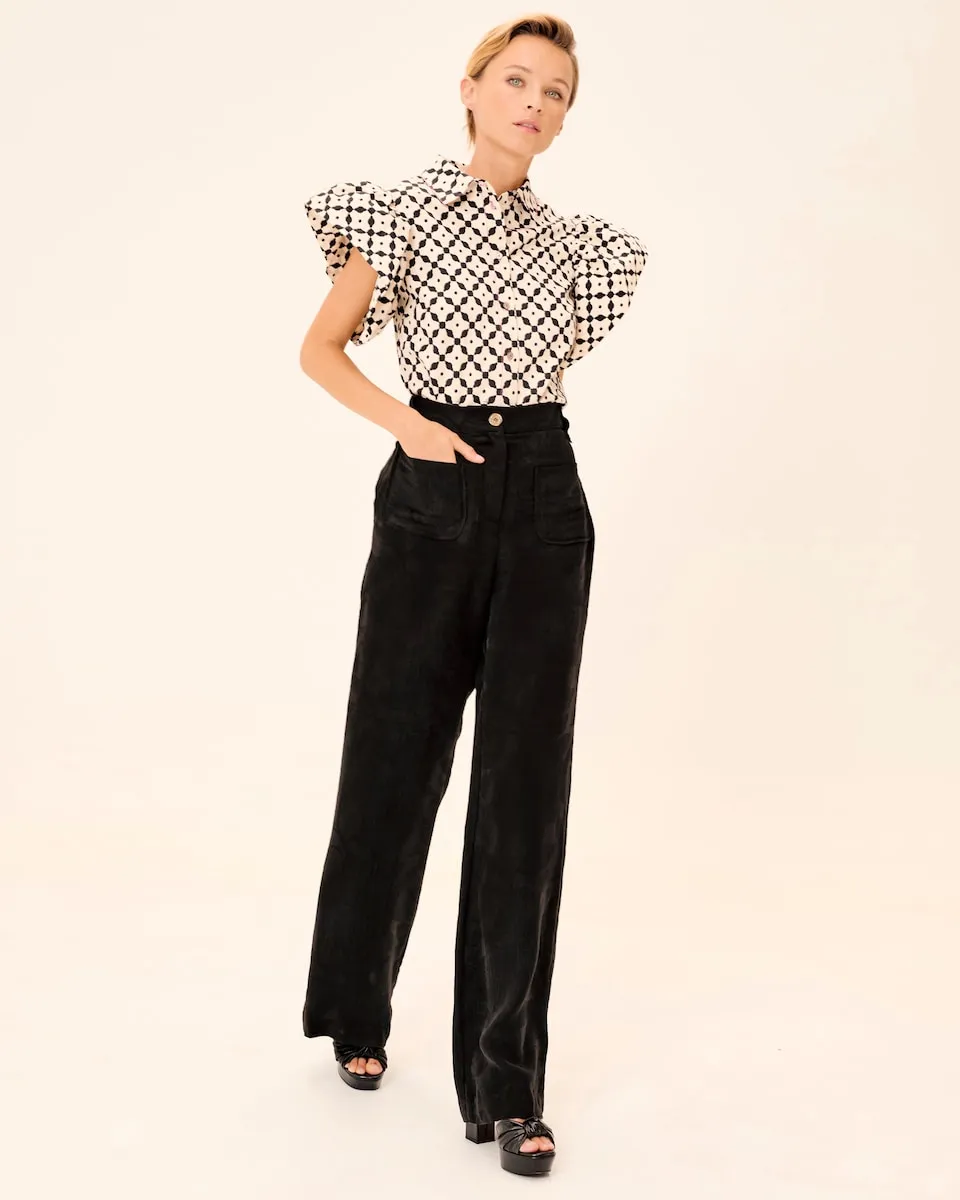 

Женские прямые брюки Rosi с пуговицей и передними карманами Dolores Promesas, черный