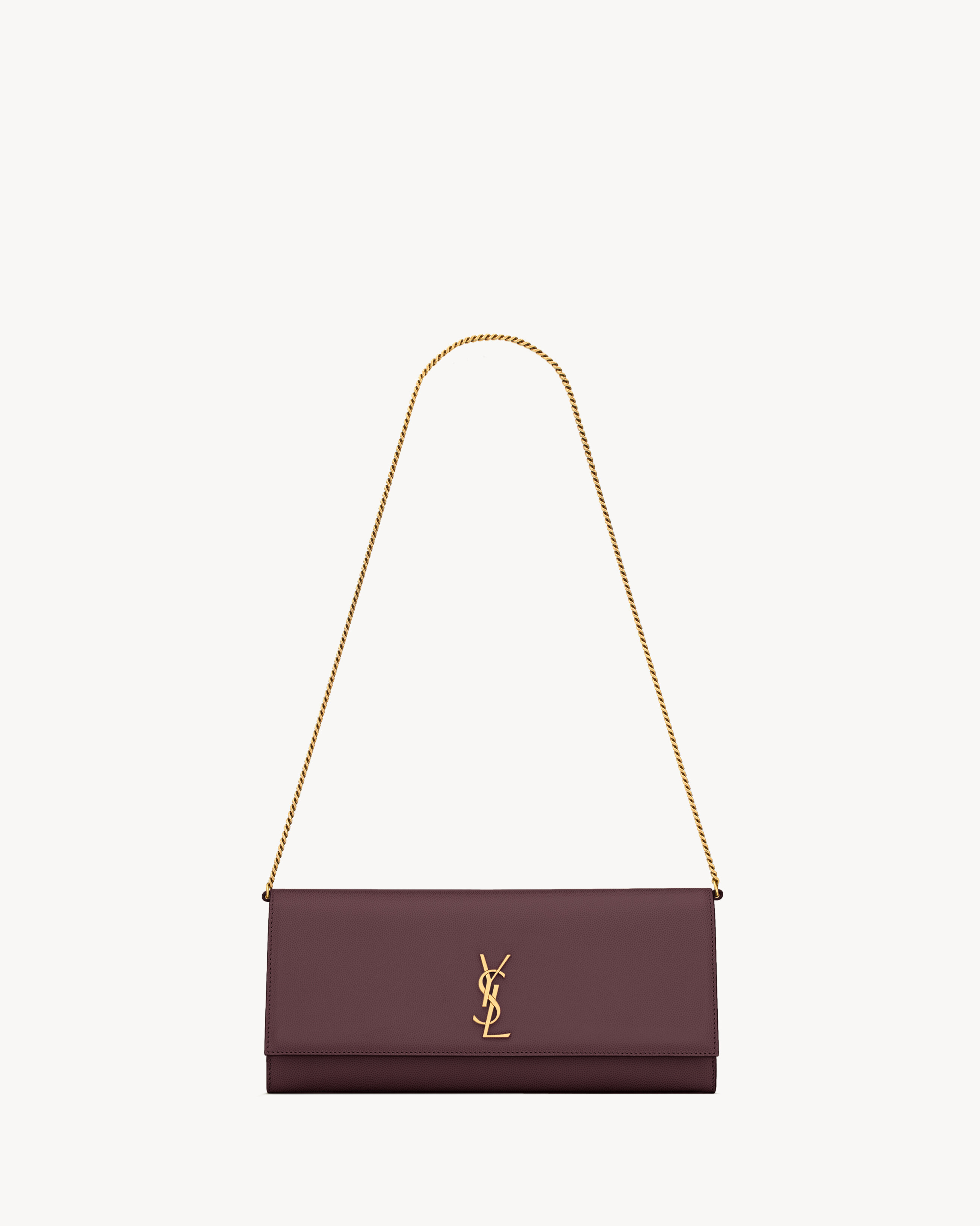 Клатч KATE из кожи “grain de poudre” Saint Laurent, бордо — фото 2
