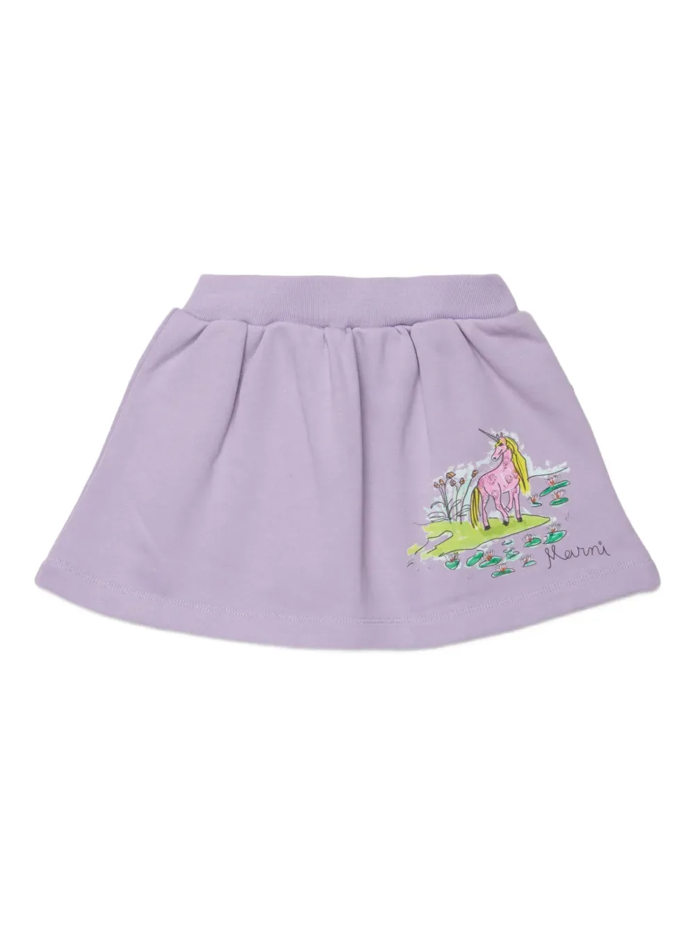Юбка с графичным принтом Marni Kids, фиолетовый