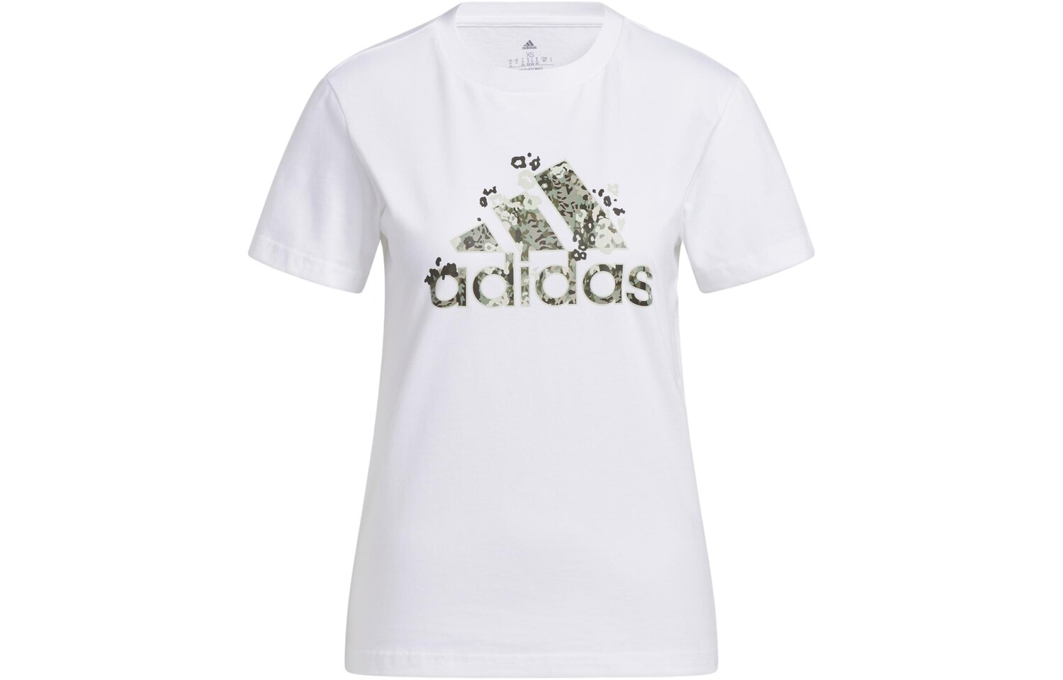 

Футболка с цветочным принтом и спортивным принтом «Значок спорта» белая Adidas