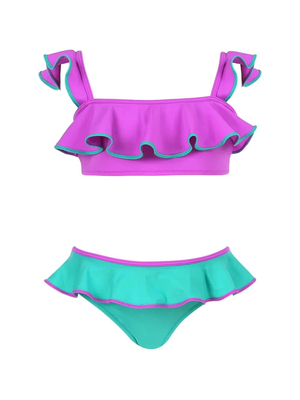 Бикини с оборками Nessi Byrd Kids, фиолетовый