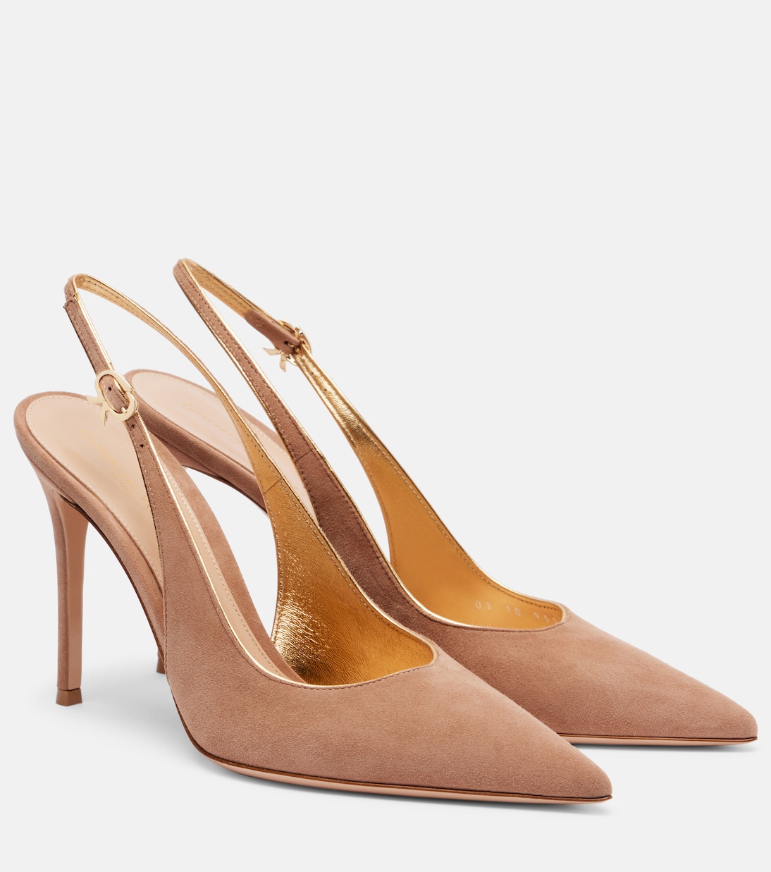 Robbie 95 замшевые босоножки на шлейках Gianvito Rossi, Praline+Mekong
