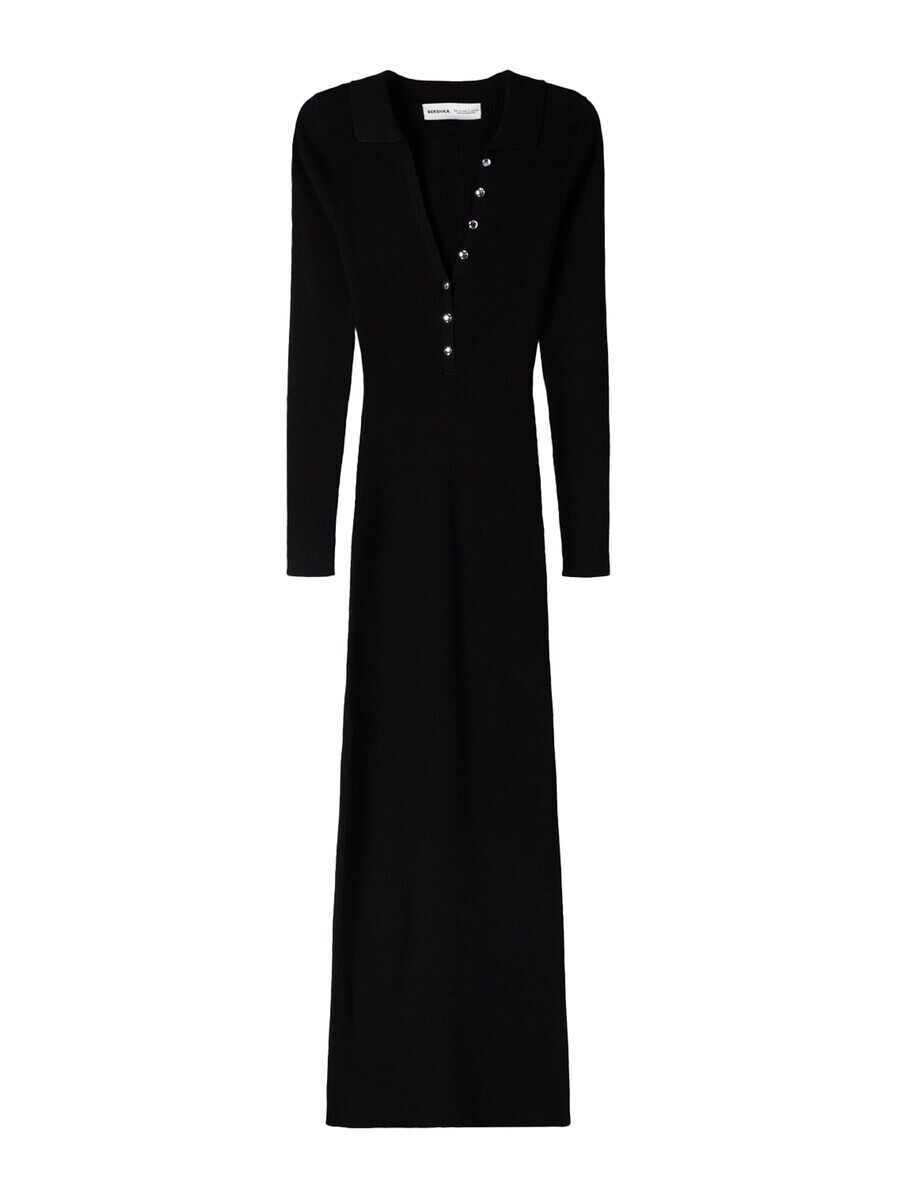 

Вязаное платье Bershka Knitted dress, черный