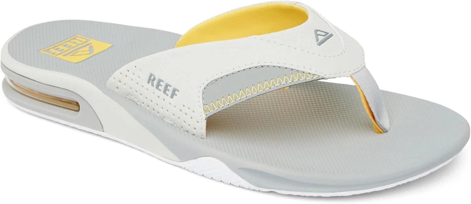 Сандалии с открывалкой для бутылок мужские, REEF, желтый/серый — фото 2