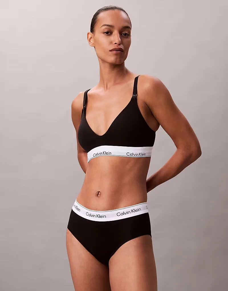 Трусики-топ Calvin Klein Maternity Icon Cotton Modal с легкой подкладкой, черного цвета