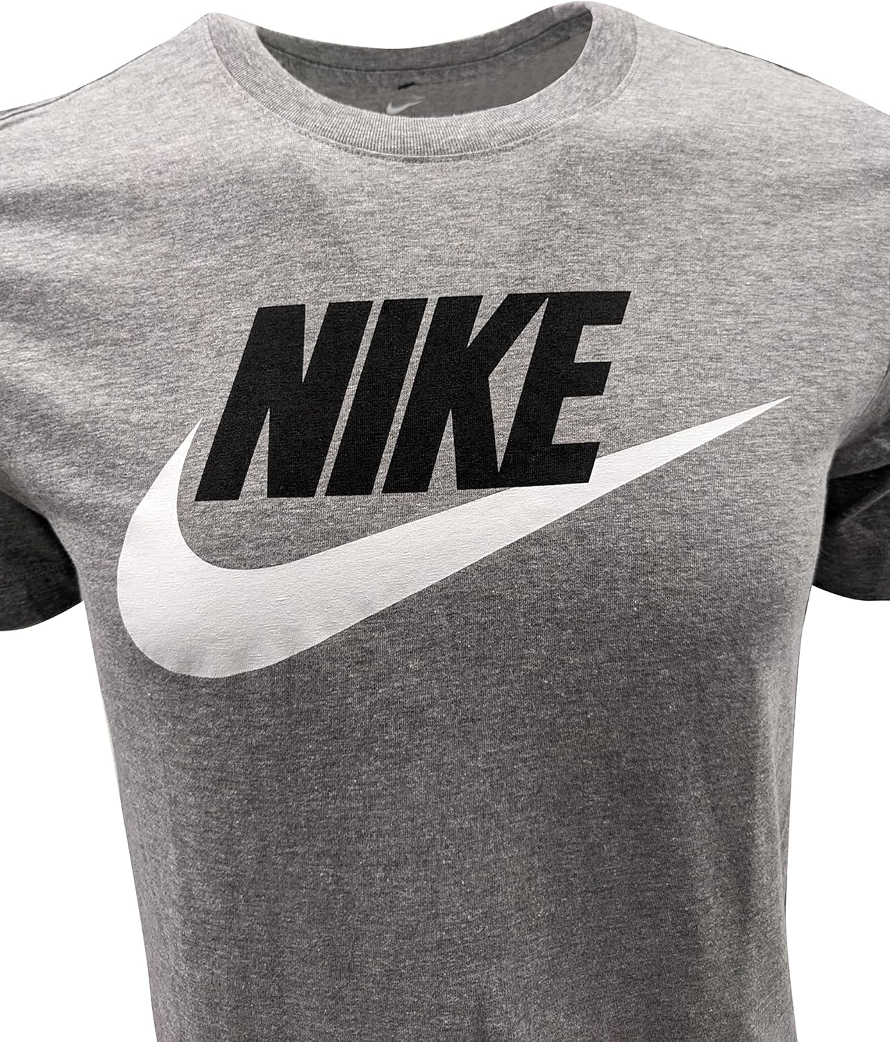 Мужская спортивная футболка с графическим логотипом Nike, Grey/Black Text/White Swoosh — фото 3