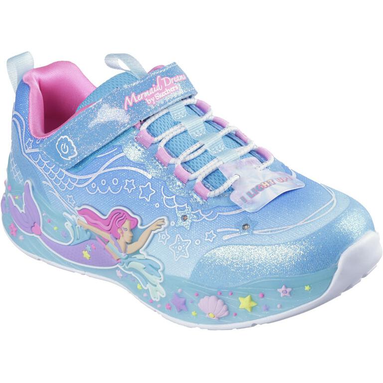 Skechers Kids Детские кроссовки S Lights с противоскользящим покрытием, износостойкие, синие — фото 3