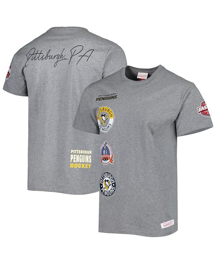 Мужская футболка Heather Grey Pittsburgh Penguins City Collection Mitchell & Ness, серый — фото 2