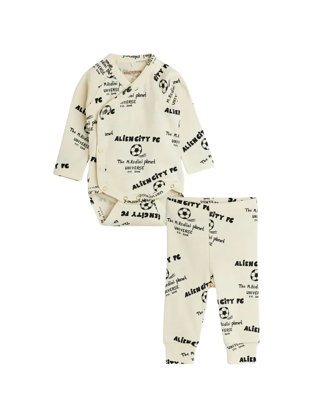 Комплект из боди и брюк (два предмета) Mini Rodini, нейтральный