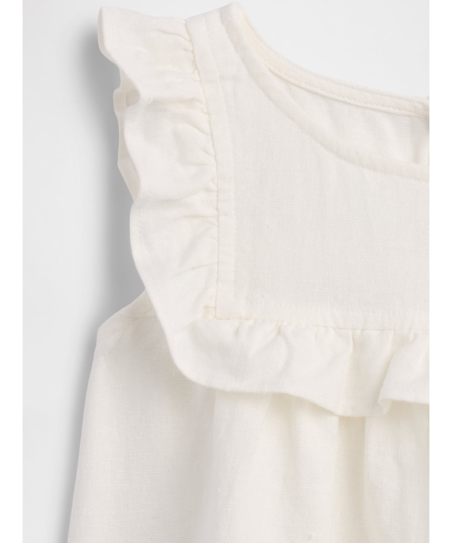 (K)babyGap Топ с оборками из льняной смеси GAP, NEW_OFF_WHITE — фото 3