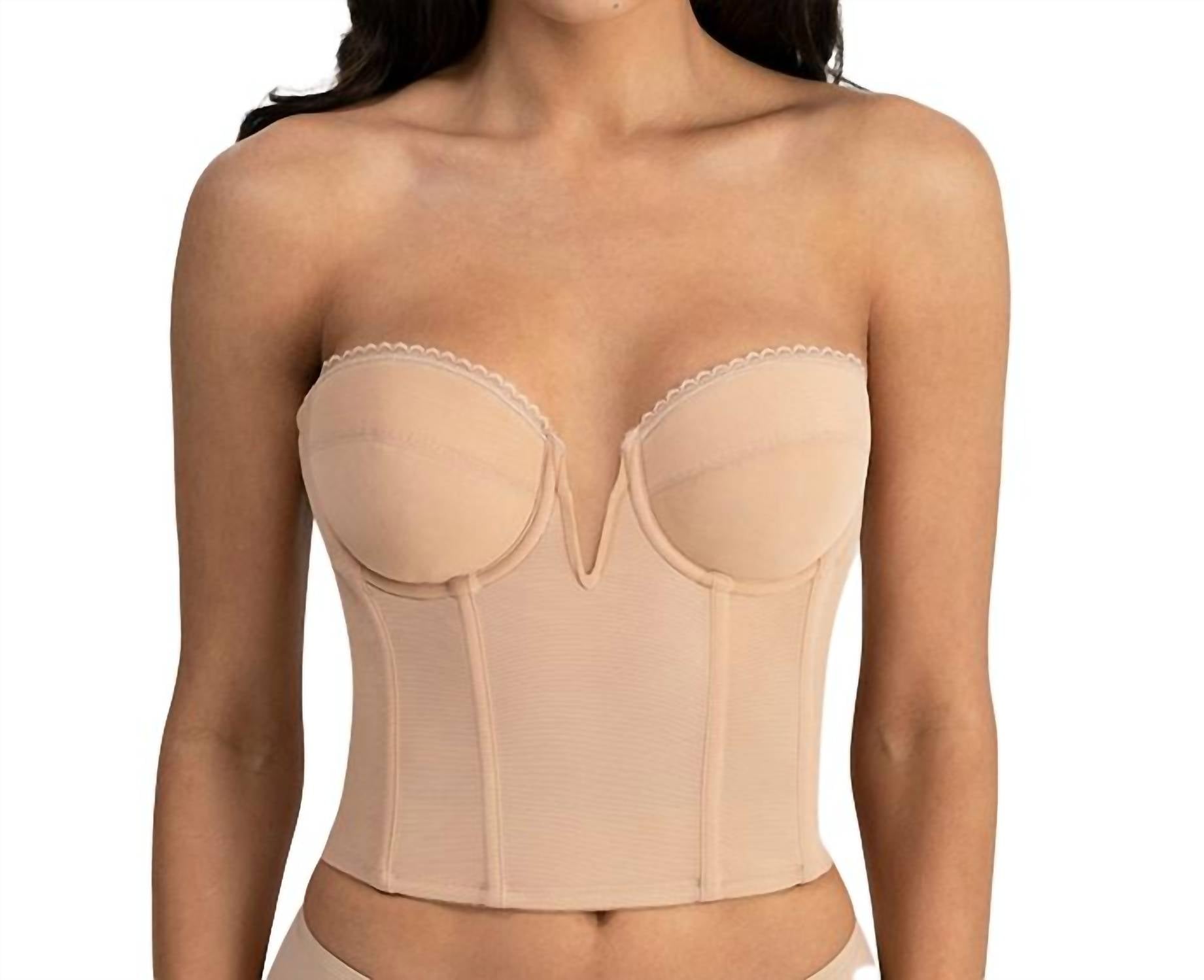 

Dominique Бюстгальтер Valerie без спинки и бретелей с глубоким вырезом, цвет мокко