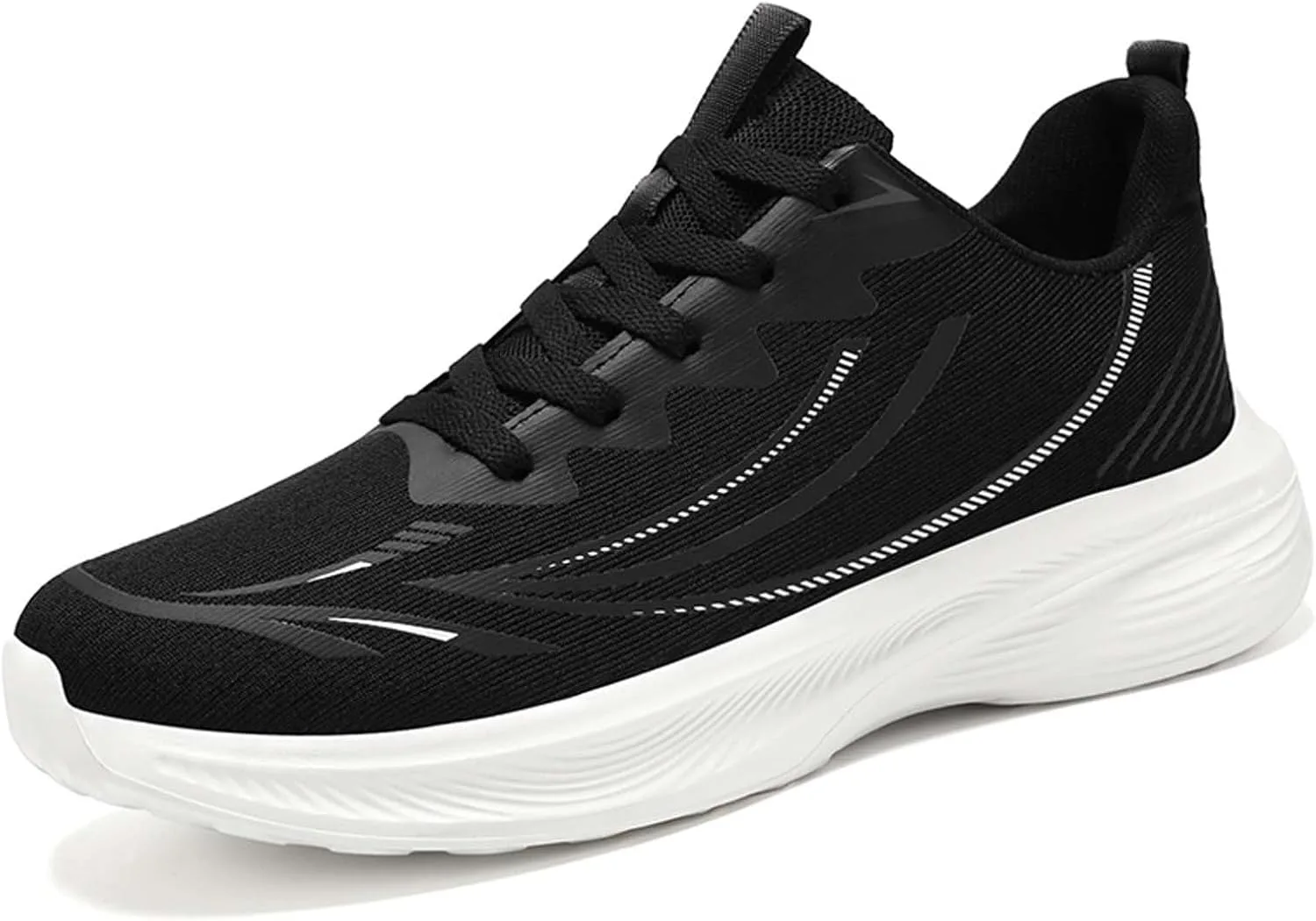 Кроссовки Herren Breathable Flat Retro Fashion Кроссовки Herren SchnuRschuhe mit PU-Leder Laufschuhe Turnschuhe Фитнес Бег Walkingschuhe Generic, черный