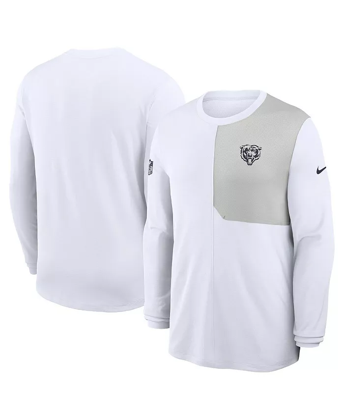 

Мужская белая футболка Chicago Bears Sideline Coach UV Performance с длинным рукавом Nike