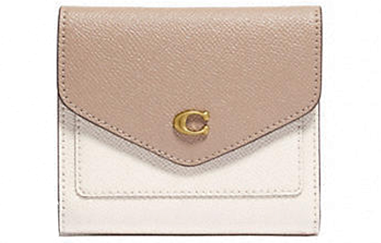 

COACH Кожаный кошелек мини женский серо-коричневый