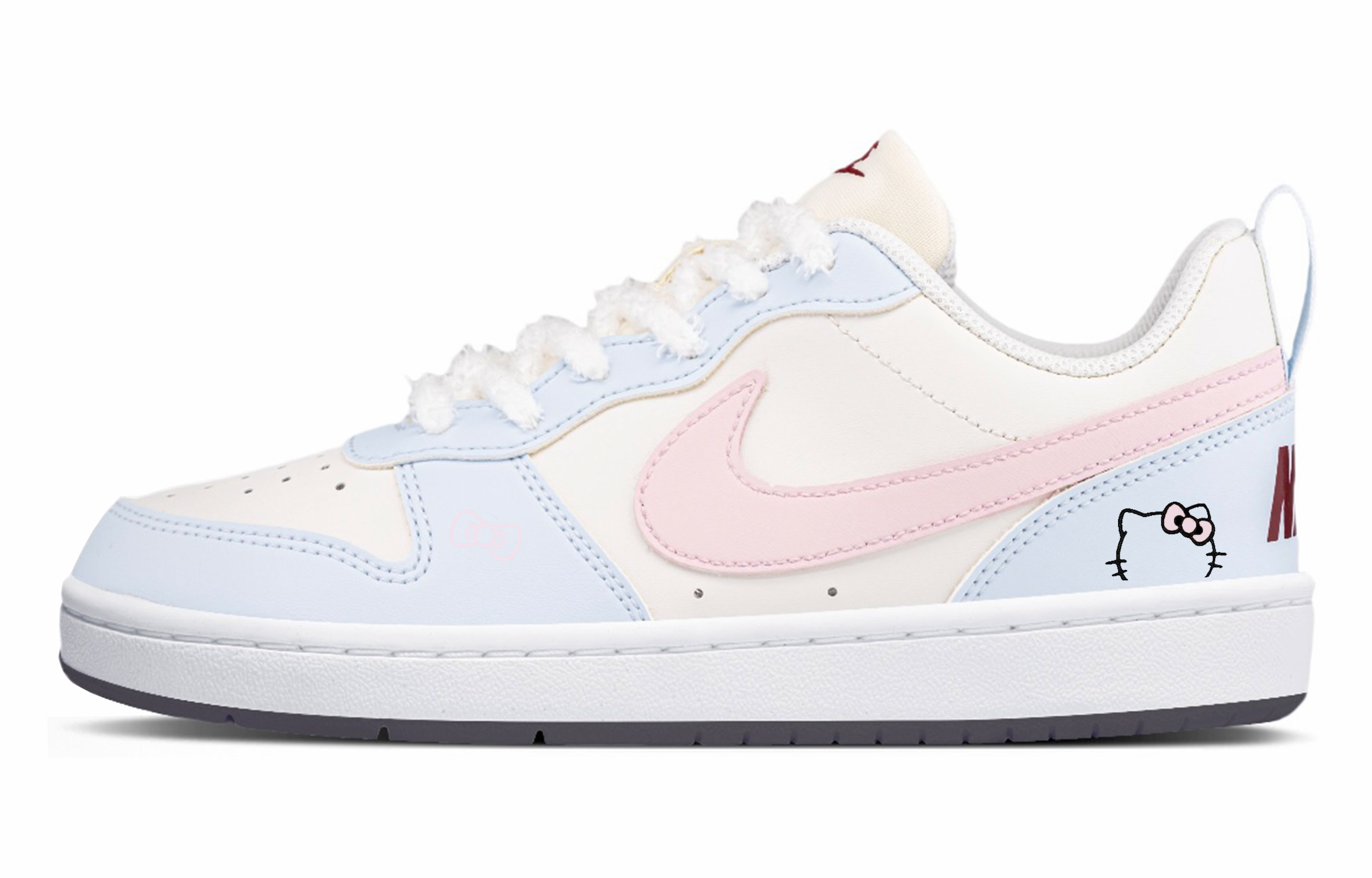Nike Court Borough синтетические кожаные низкие детские скейтбординговые кроссовки Blue Unisex — фото 3