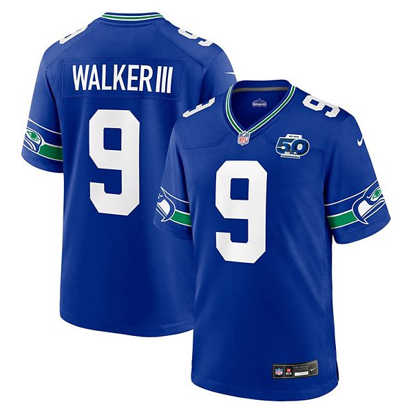 

Мужская футболка Kenneth Walker III Royal Seattle Seahawks Alternate 50th Season Game Nike
