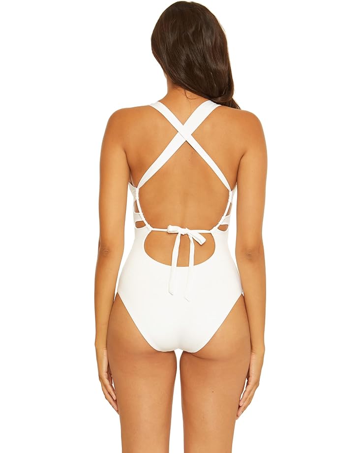 

Купальник BECCA Color Code Skylar Plunge One-Piece, белый