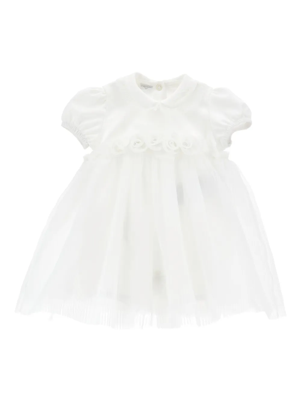 

Платье из тюля с цветочной аппликацией Monnalisa, белый
