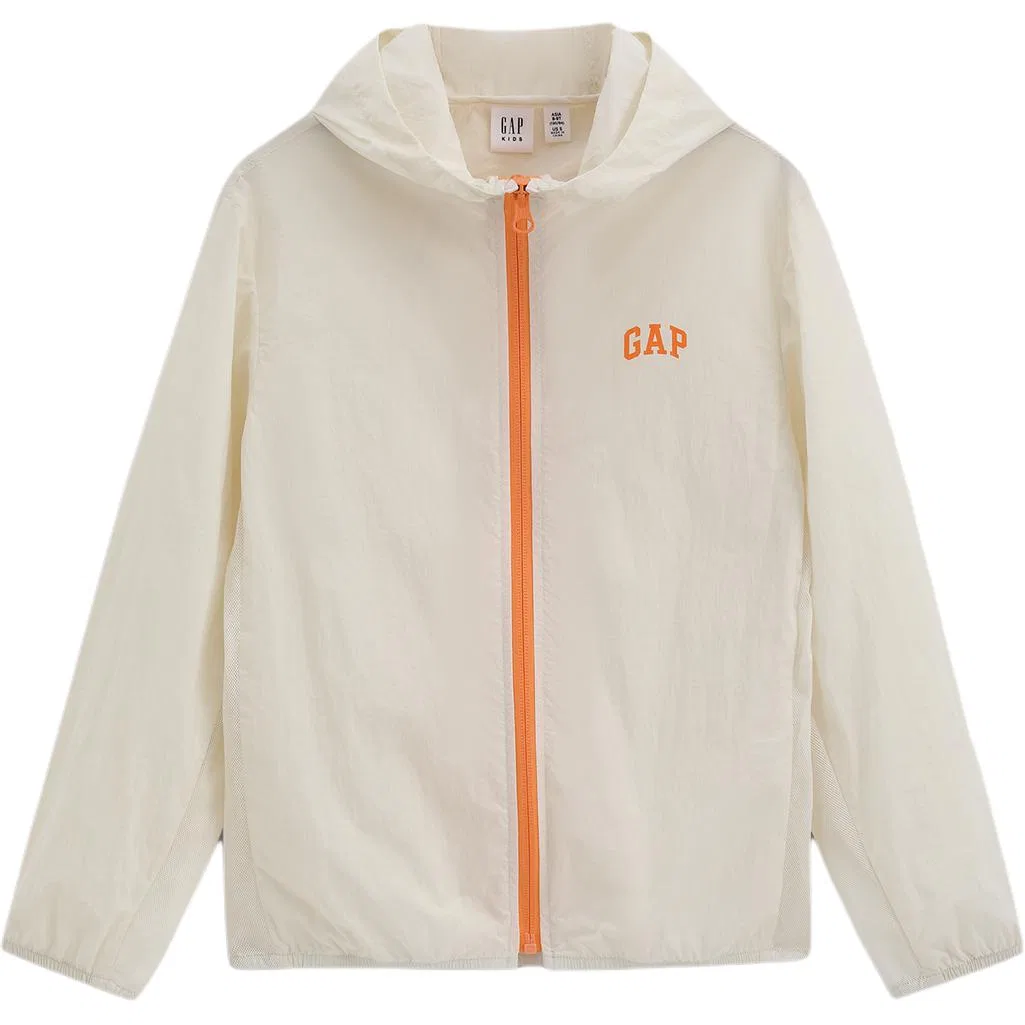 Детская уличная куртка с капюшоном тонкая GAP, Ivory White